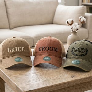 Personalized Embroidered Cap Custom Trucker Hat Monogram Gift Unisex Vintage Adjustable Cotton Mesh Snapback