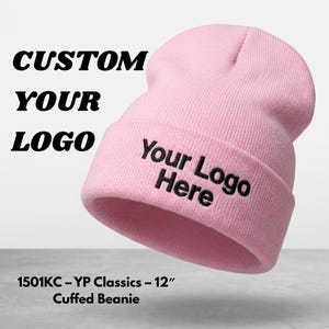 Custom Embroidered Beanie | YP Classics Short Knit Cap | Personalized Winter Streetwear