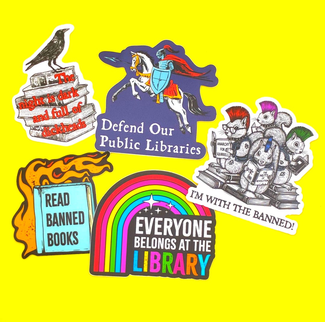 Progressive Bookish Sticker Bundle – Read Banned Books, Library Rights ...