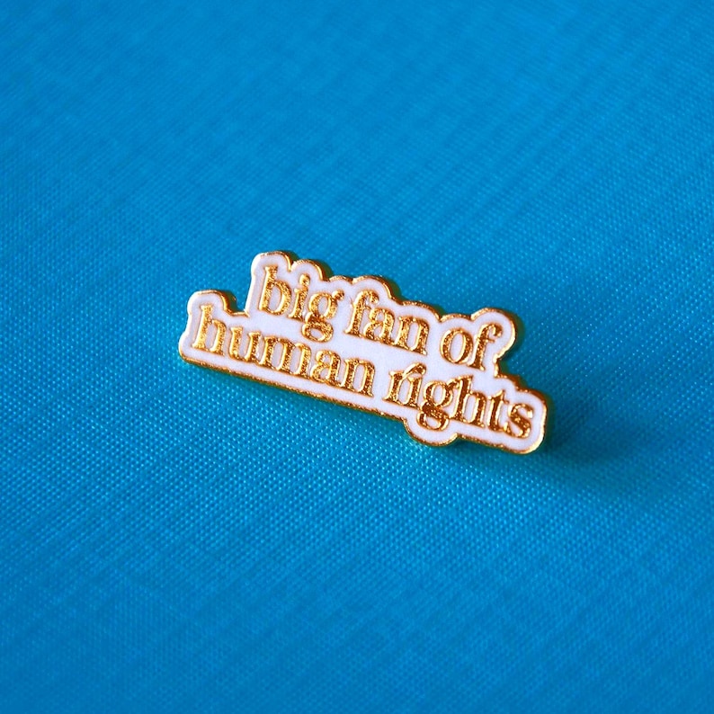 Big Fan of Human Rights Enamel Pin | Progressive Activist Pin Human Rights Advocacy Lapel Pin Political Statement Gift Social Justice Pin zdjęcie 6