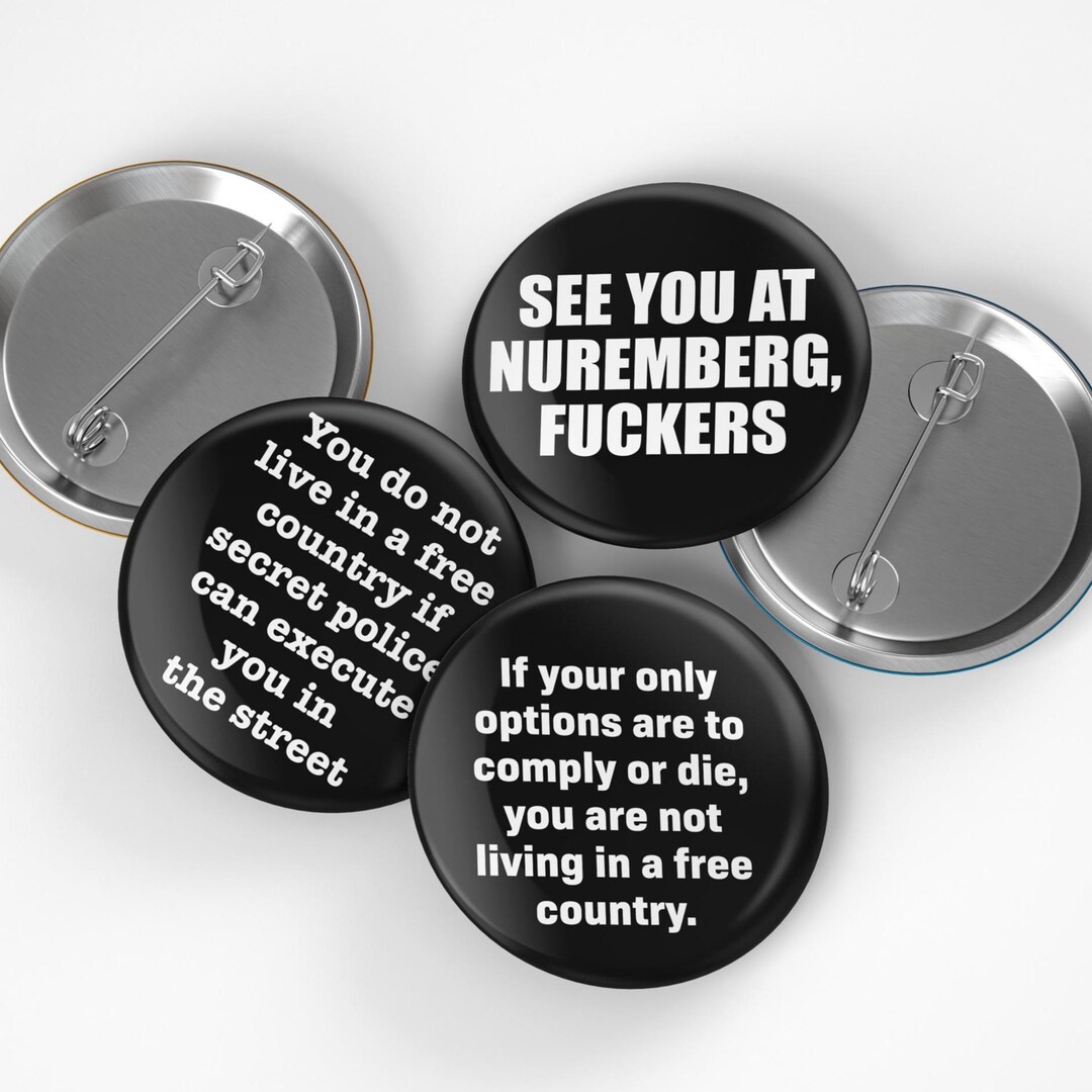 Buttons Protest Rally See You at Nuremberg Protest Button – Anti Fascist Activism Pin ...