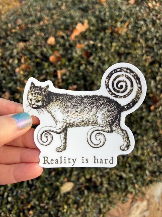 Spiral Cat Medieval Sticker | Funny Medieval Cat Vinyl Decal Aur Naur Medieval Dog Sticker