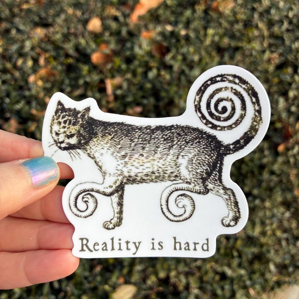 Spiral Cat Medieval Sticker | Funny Medieval Cat Vinyl Decal