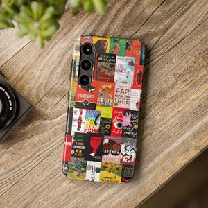 SPOKE Tough-telefoonhoesje, verboden boekcovers, slagvast collage-telefoonhoesje voor iPhone en Samsung | Lichtgewicht en schokabsorberend
