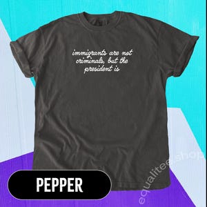 Einwanderer sind keine Kriminellen T-Shirt - Komfortfarben, feministisches, politisches T-Shirt, Anti-Trumpf, Grunge-Shirt, Linker, Demonstration, Anti-Trumpf