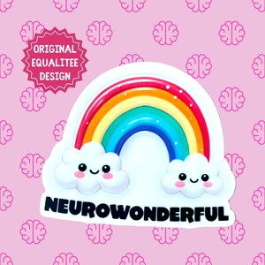 Neurowonderful Rainbow Sticker, Celebrate Neurodiversity | Autism Acceptance | Mental Health Awareness | Inclusive Vinyl Decal, Kawaii Style