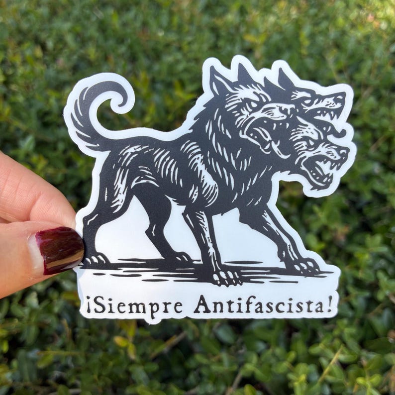 Siempre Antifascista Cerberus Sticker Anti-fascist Mythology Vinyl ...