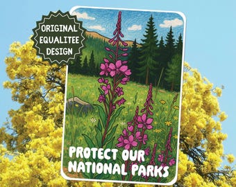 Protect Our National Parks Sticker Wildflower Nature Sticker Environmental Decal Eco Friendly Vinyl Outdoor Adventure Sticker