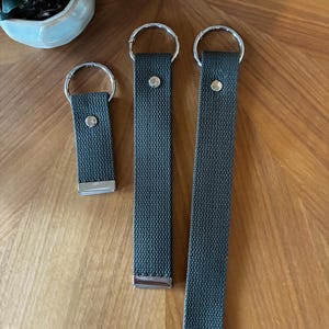 Enamel Lapel Pin Holder Strap Double-Sided Canvas Strap for Backpacks, Purses & Tote Bags O-Ring Pin ITA Bag Accessory Handmade by Equalitee Moss