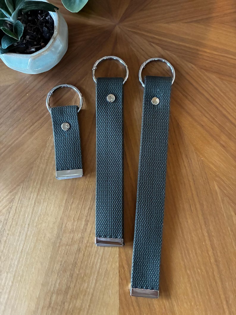 Enamel Lapel Pin Holder Strap Double-Sided Canvas Strap for Backpacks, Purses & Tote Bags O-Ring Pin ITA Bag Accessory Handmade by Equalitee Moss