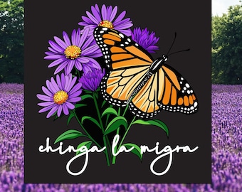 Chinga La Migra Car Magnet - Pro-Immigrant Butterfly Art - Anti-ICE Bumper Sticker - Prezent na Dzień Matki, Sprawiedliwość Społeczna, Sprzeciw wobec Deportacji