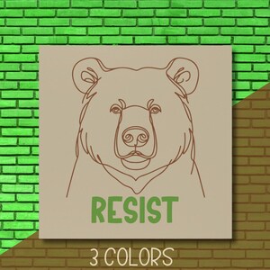 レジスト ベア 反トランプ バンパーマグネット、国立公園保護 車/冷蔵庫マグネット - 5インチ x 5インチ 正方形、反ファシスト デカール