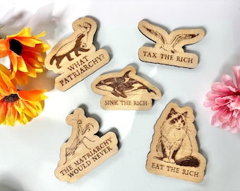 Custom Refrigerator Magnet - Feminist, Social Justice, Choose Animal and Phrase