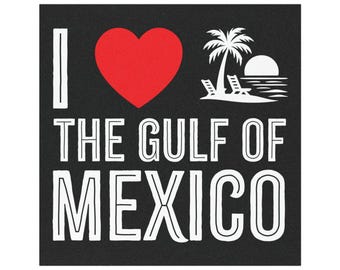 I Love the Gulf of Mexico Car Magnet, Coastal Liberal Bumper Sticker Car Decal, Anti Trump, Anti Elon Musk, Anti Republican