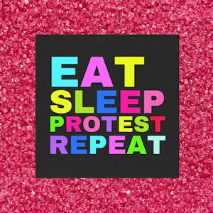 Eat Sleep Demonstrativ wiederholen Sie den magnetischen Autoaufkleber - Lustiger 5x5-Zoll-Magnet, Kühlschrankmagnet