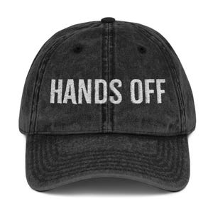 HANDS OFF, Embroidered Hat, FDT Hat, vintage Style Political Baseball Cap, Pro-Choice Feminist Hat, Liberal Dad Hat