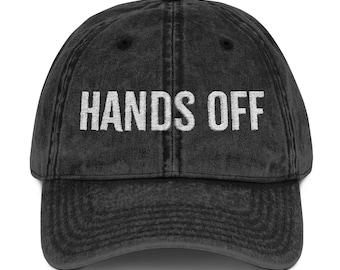 HANDS OFF, Embroidered Hat, FDT Hat, vintage Style Political Baseball Cap, Pro-Choice Feminist Hat, Liberal Dad Hat