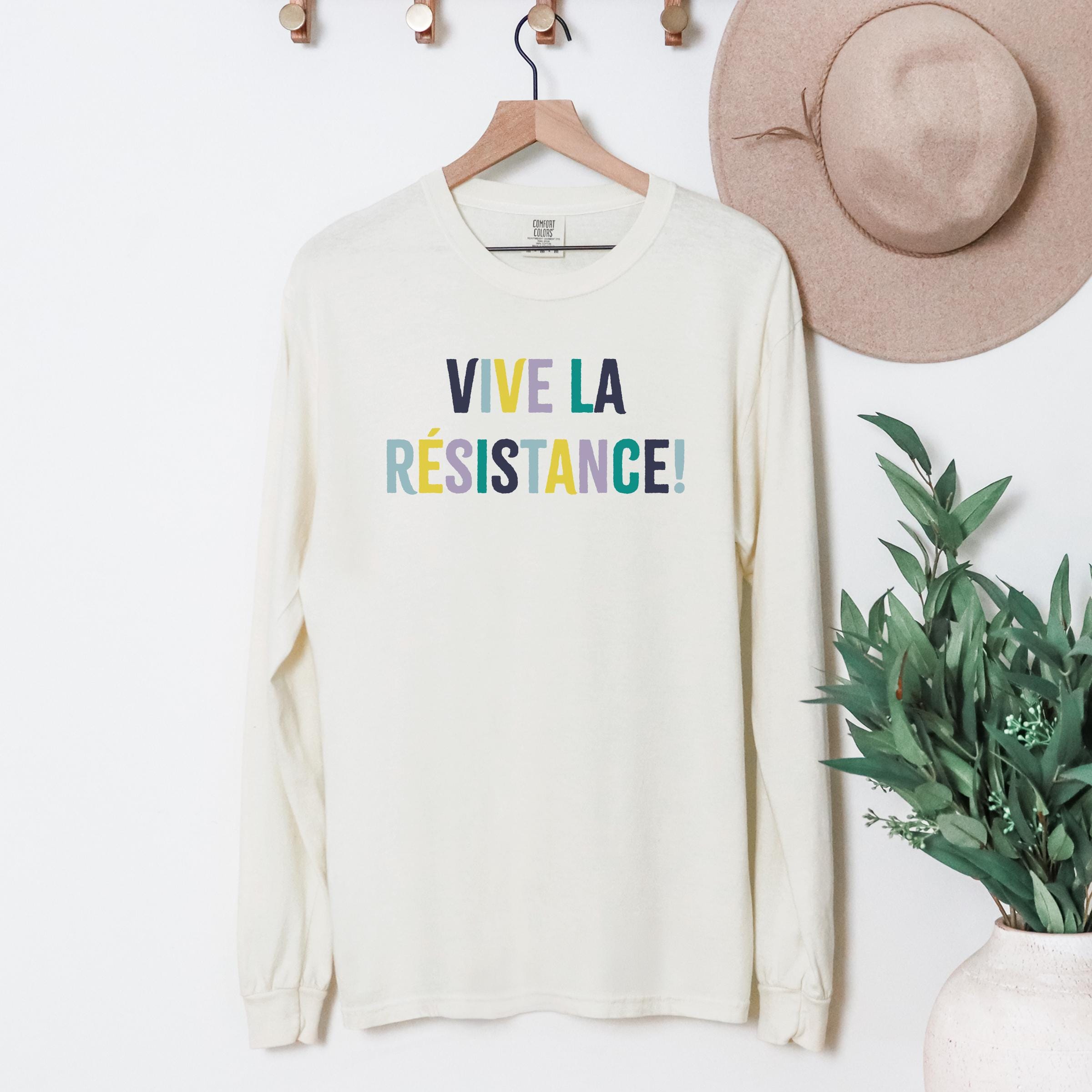 Vive La Resistance Comfort Colors Long Sleeve T-shirt - Bold