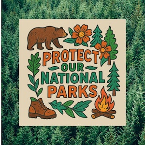 Protect Our National Parks Bumper Magnet, Anti Trump Magnet, Liberal Political Statement, 5"x5" Car Decal, Fridge Magnet image 5