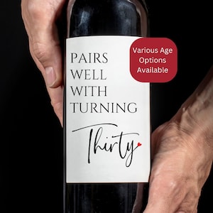 Passt gut zum Wein- und Alkoholflaschenetikett zum 30. Geburtstag: 30. bester Freund, Kollege, Bruder, Schwester, Tante, Onkel, Mutter, Vater, bester Sohn