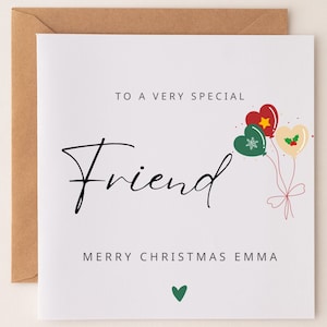 Carte de Noël personnalisée pour ami, ami spécial, meilleure amie, carte-cadeau, ami, soeur tante, carte de Noël joyeux anniversaire