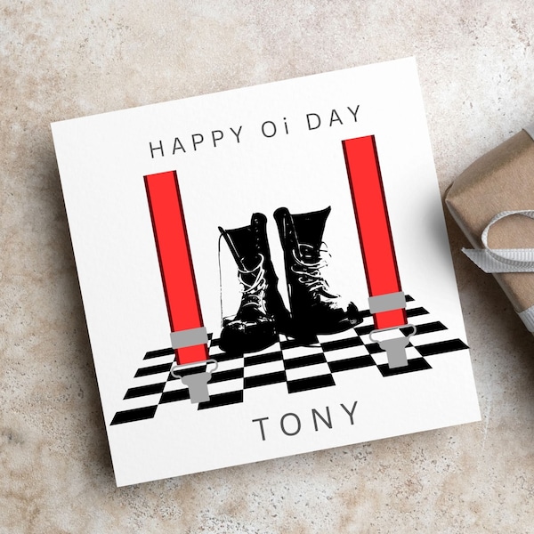 BIRTHDAY ANNIVERSARY VALENTINES Fathers Day Mothers Day Oi Card Gift for Him Gift for Her Ska Mod Skank Two Tone Madness Rude Boy Rude Girl