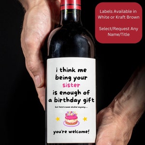 Spaß Geburtstag Alkohol Flasche Label Ich bin Ihr Ehemann Frau Mutter Vater ist genug von einem Geschenk geschieden Label Wein Gin Wodka Sohn Schwester