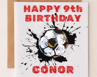 Personalized Football Birthday Card: Any Age, Custom Name