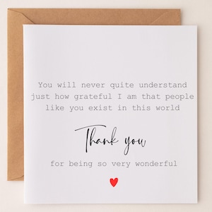 CARTE DE REMERCIEMENT pour tout ce que vous faites Ami Collègue Petite carte à dire Grand merci Maman Papa Sœur Frère Ami Meilleure amie Tante Oncle