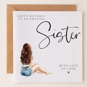 Carte de joyeux anniversaire soeur incroyable soeur spéciale soeur merveilleuse soeur adolescente soeur adulte carte-cadeau d'anniversaire à personnaliser