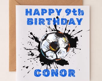 Personalized Football Birthday Card: Any Age, Custom Name