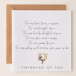 Une pensée pour vous, une carte de condoléances, une carte de deuil, nos condoléances à un ami, une maman et un papa