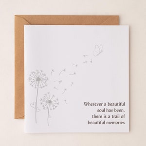 Sympathiekaart Beautiful Soul Quote vriend familie denken aan je sterfgeval kaart Sorry voor je verlies Innige deelneming Oprechte deelneming