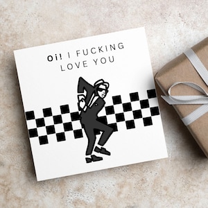ANNIVERSARIO SAN VALENTINO COMPLEANNO Oi Card Regalo per lui Regalo per lei Ska Mod Skank Two Tone Madness Rude Boy Rude Girl Speciali Ti amo