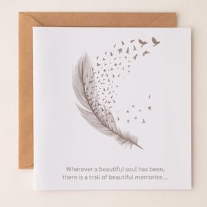 Carte de sympathie Belle âme, citation d'un ami de la famille, je pense à vous, carte de deuil, désolé pour votre perte, sincères condoléances