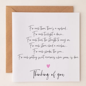 Une pensée pour vous, une carte de condoléances, une carte de deuil, nos condoléances à un ami, une maman et un papa