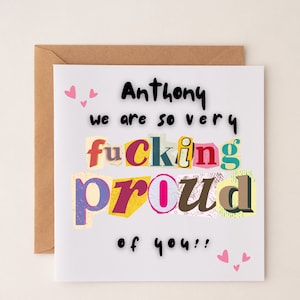 So Very Fucking Proud Of You Leuk Grappig Humoristisch Gefeliciteerd Goed gedaan Afstuderen Nieuwe baan Promotie Gepersonaliseerde geslaagd voor rijbewijs