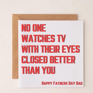Leuke vaderdagkaart papa papa opa niemand kijkt tv beter met hun ogen dicht Verjaardagskaart Grappige humoristische kaart Pops Papa Gramps