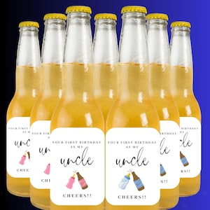 1° compleanno Natale Festa del papà Come mio papà Nonno Papà Zio Bottiglia di birra Vino Whisky Rum Gin Alcol Etichetta Regalo Per Lui Sua Mamma Zia