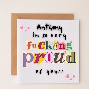 So Very Fucking Proud Of You Leuk Grappig Humoristisch Gefeliciteerd Goed gedaan Afstuderen Nieuwe baan Promotie Gepersonaliseerde geslaagd voor rijbewijs