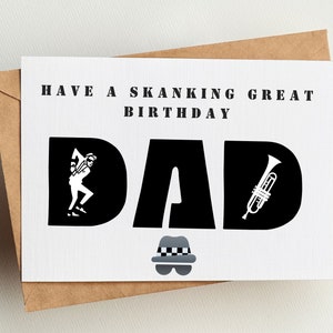 SKA DAD BIRTHDAY Card Regalo per Lui Oi Ska Mod Skank Two Tone Madness Rude Boy Rude Girl 2 Tone Ska Festa del Papà Skanking Card Biglietto di Natale