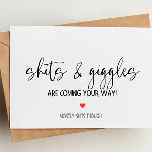 Karte zur Babyparty, Schwangerschaftskarte „Shits & Giggles“-Karte für frischgebackene Mütter, neuer Vater, Baby, Junge, Mädchen, Sohn, Tochter, „Welcome to the World“-Karte, Neuankömmling