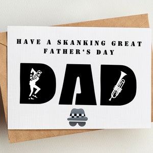 SKA DAD FATHERS Day Card Cadeau voor hem Oi Ska Mod Skank Two Tone Madness Rude Boy Rude Girl 2-kleurige Ska Skanking-verjaardagskaart kerstkaart