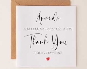 Personalised Thank You Card Best Friend Bestie Friendship Work Colleague Mum Sister Teacher Doctor Nurse Police Fireman Dad Brother Auntie
