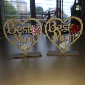MEJOR MAMÁ Día de las Madres Cumpleaños Corazón de Madera Regalo Mamá Madrastra Como un Regalo de Mamá para Mamá Regalo del Día de las Madres Regalo de Cumpleaños Corazón Rojo Corazón Rosa