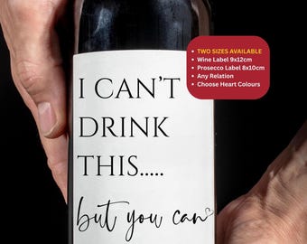 I Cant Drink This But You Can Wine Label We are Pregnant Expecting Pregnancy Announcement Grandparents Auntie Uncle New Baby Announcement