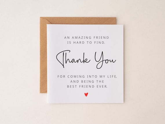 THANK YOU Card Amazing Friend Bestie Wife Husband Colleague Mum
