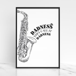 Vatertag Dadness Madness Two Tone SKA Saxophon Poster Druck Geschenk Für Ihn Dad Geburtstag Weihnachtsgeschenk Oi Mod Skank Rude Boy Girl 2 Tone