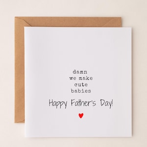 Carte de fête des pères de la femme partenaire petite amie Joyeuse fête des pères, nous avons fait de jolis bébés papa papa