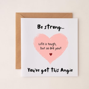 Personalisierte stark Inspirationskarte Denken an Sie Das Leben ist hart und so sind Sie, Sie sind stärker als der Sturm